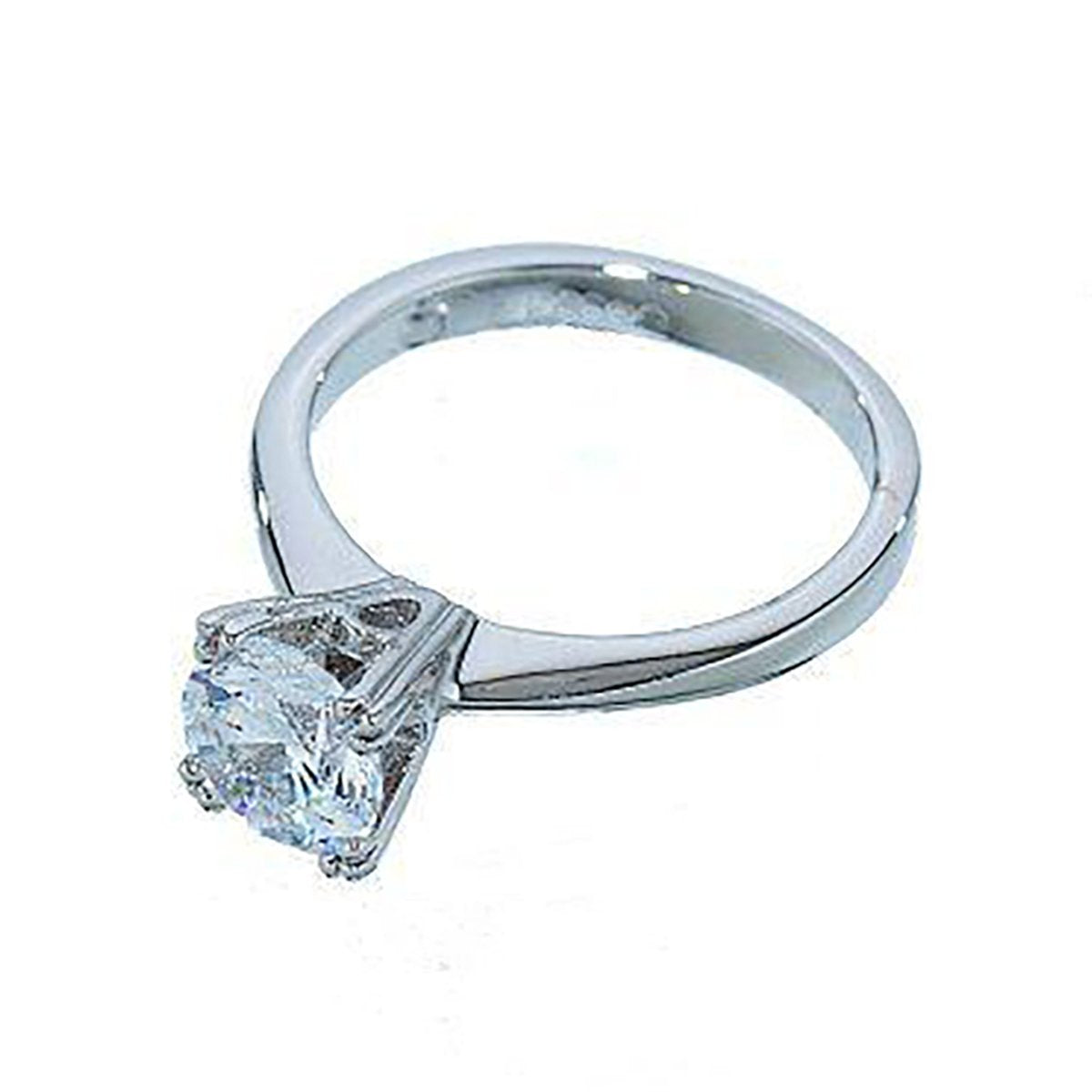 Classic Fine Design Solitaire Engagement Ring Silvertone Elsy Style Ring