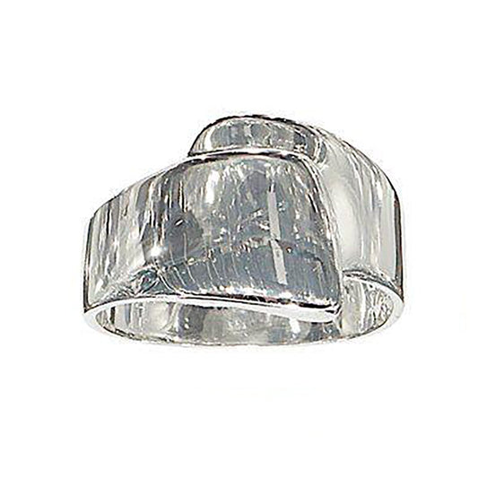 Crossover Look Tailored Shiny Rhodium Ring Elsy Style Ring