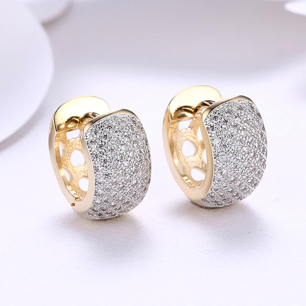 Crystals 16mm Pave Heart Filigree Huggie  Earring Elsy Style Earring