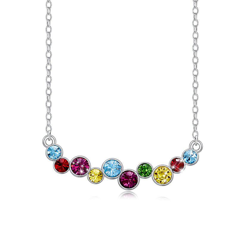 Crystals Rainbow Bubbles  Necklace Elsy Style Necklace