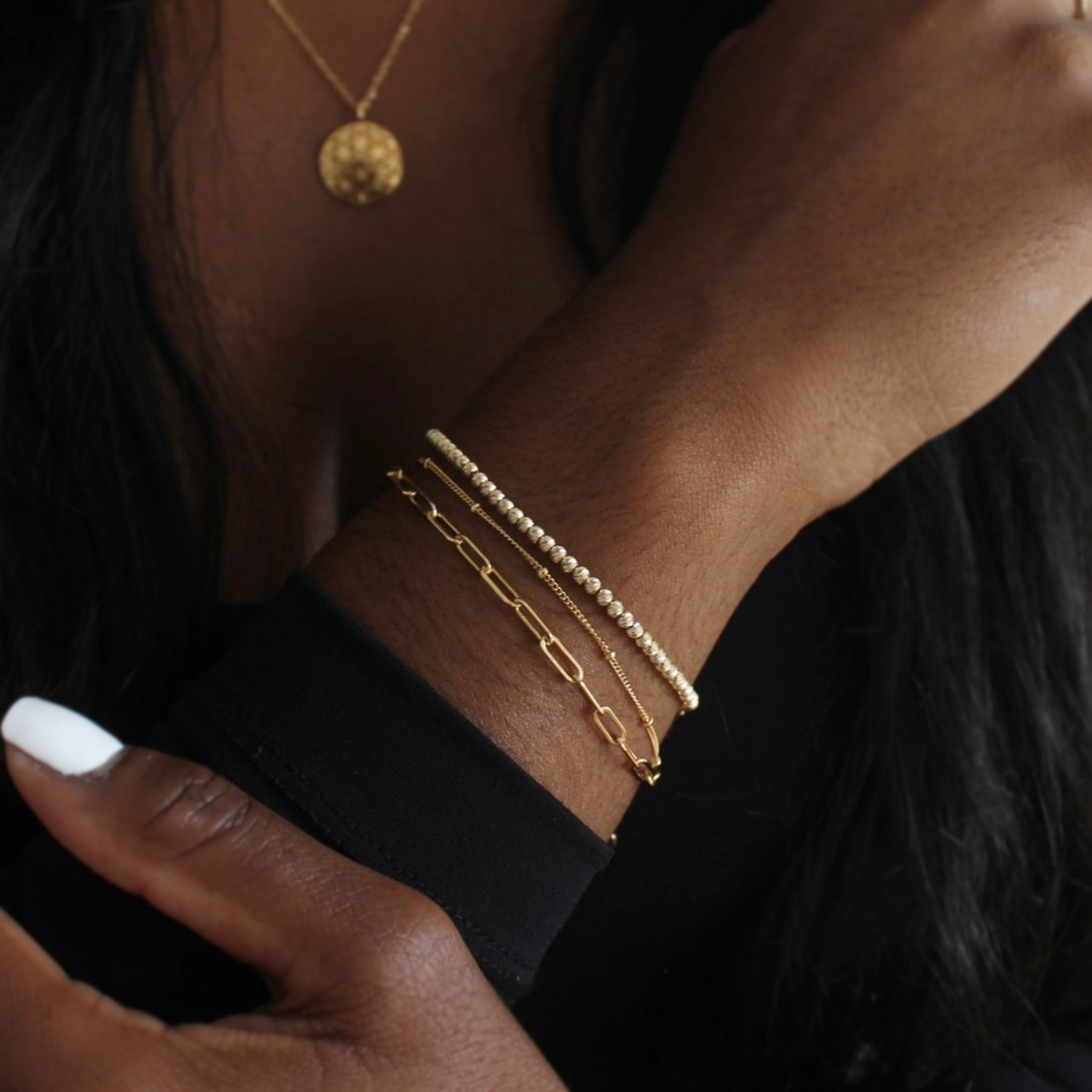 Diamond Cut Beaded Sparkle Bracelet