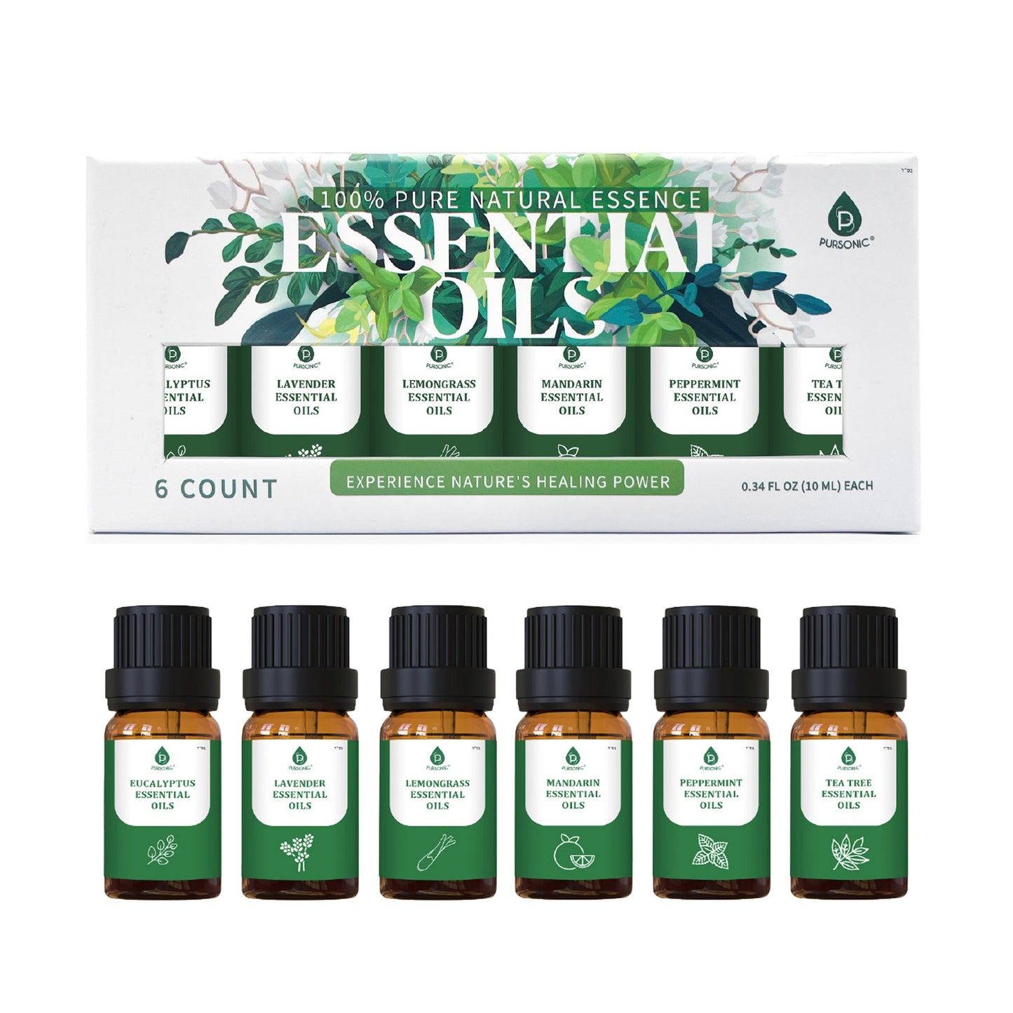 🌿 100% Pure Natural Essence Essential Oils Collection – Aromatherapy at Its Finest! 🌿