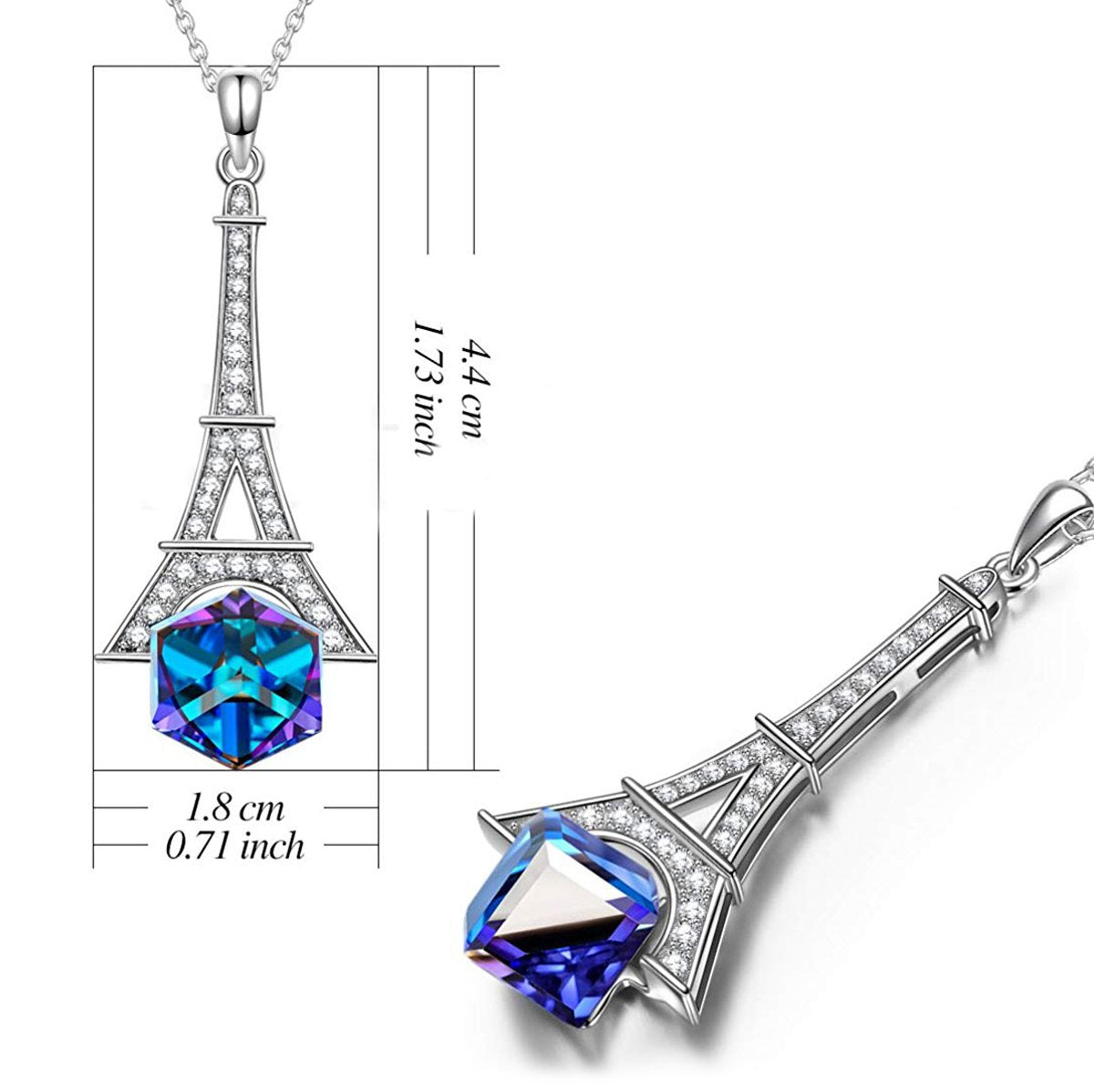 Eiffel Tower Pave Necklace ITALY Design Elsy Style Necklace