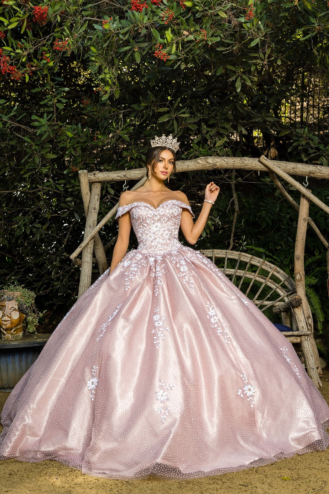 Elegant Lace Off Shoulder Sweetheart Embossed Tulle Satin Quinceanera Dress CU8060J Elsy Style Quinceanera