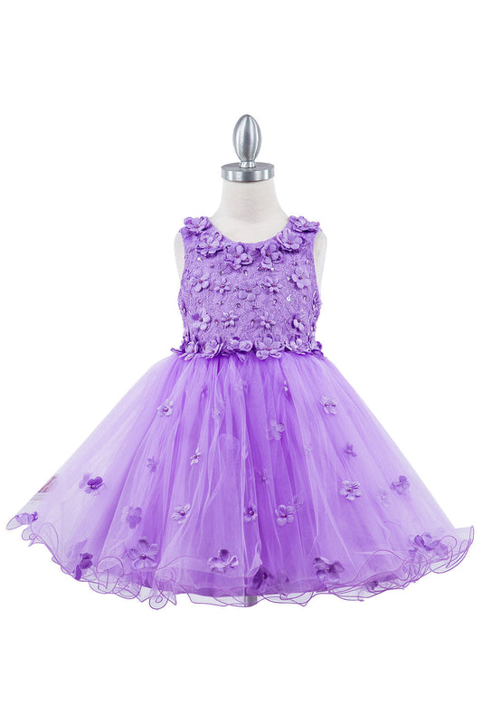 Elegant Tulle Embedded 3D Flower Kids Dress CU9219 Elsy Style Kids Dress