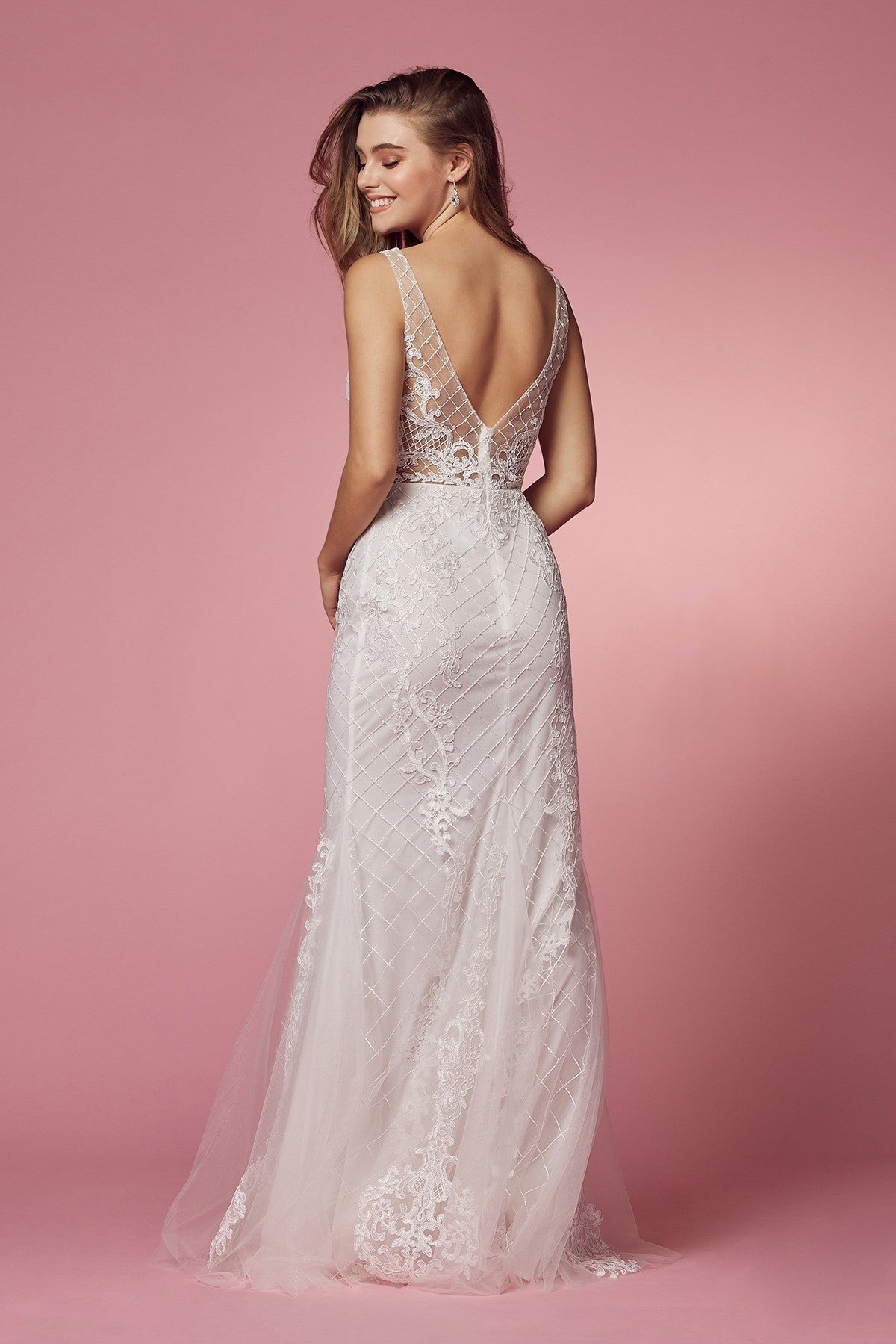 Embroidered Bodice Mermaid Long Wedding Dress NXA398W Elsy Style Wedding Dress