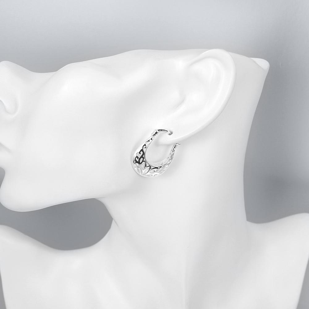 Filigree Leverback French Lock Earringin 18K White Gold Plated Elsy Style Earring