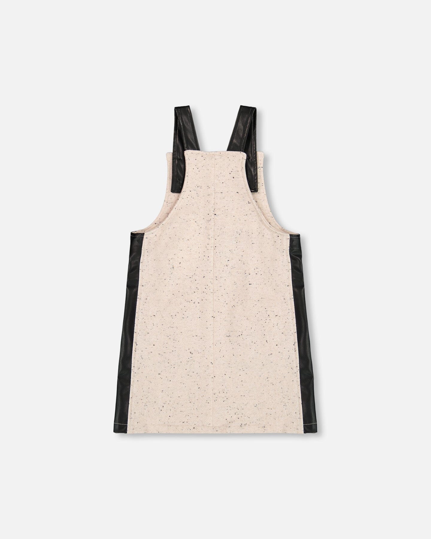 Glittering French Terry Overall Dress Beige And Black