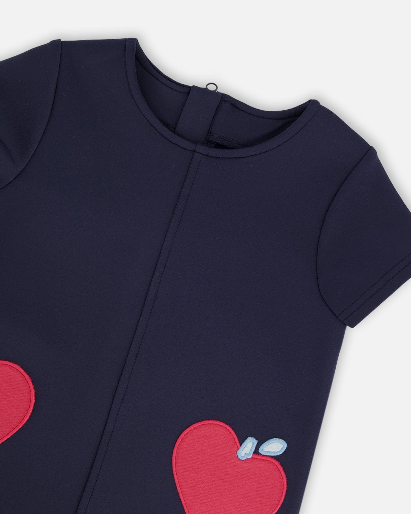 Milano Dress Navy Blue With Plaid Flounce