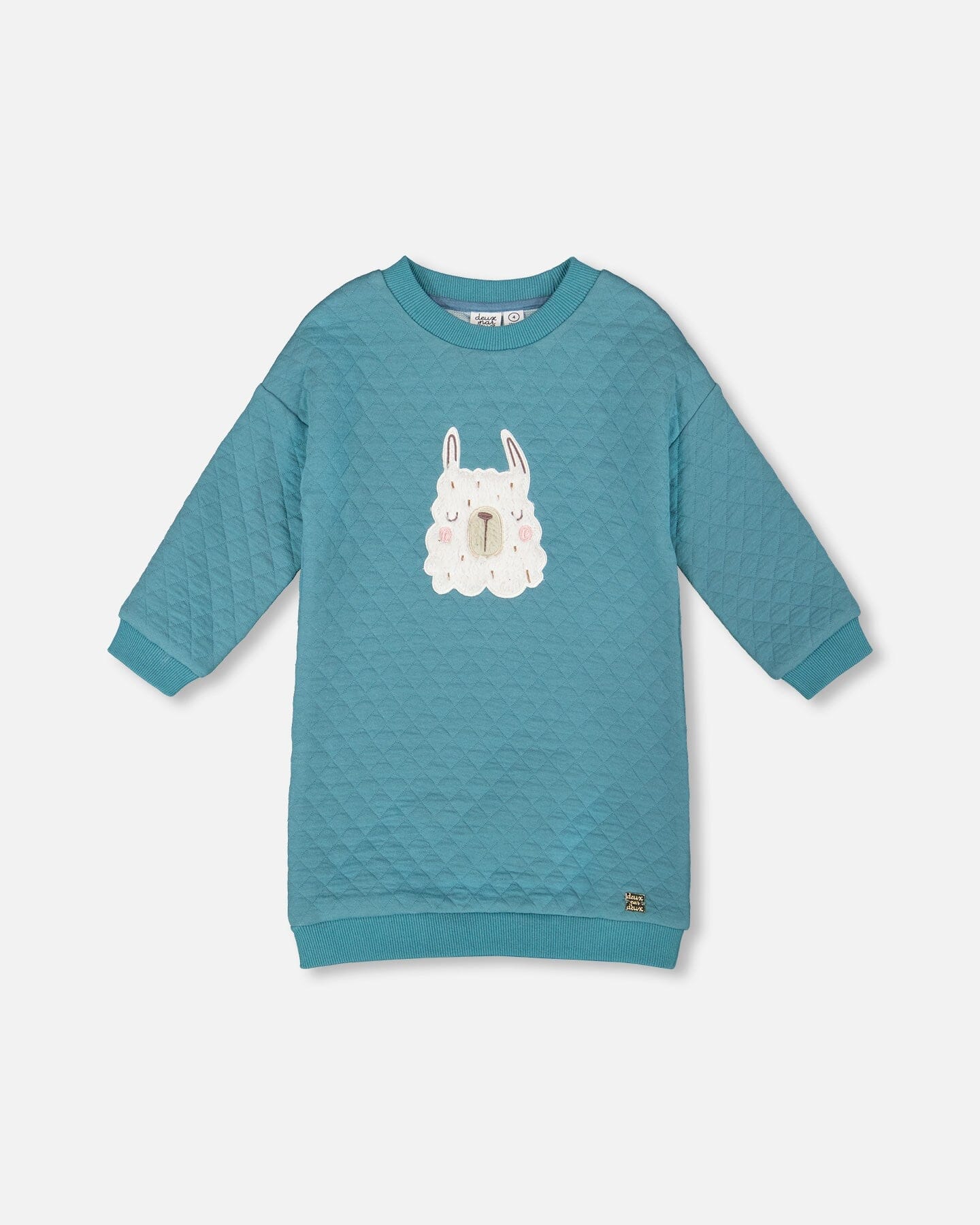 Quilted Tunic Dress Turquoise Blue