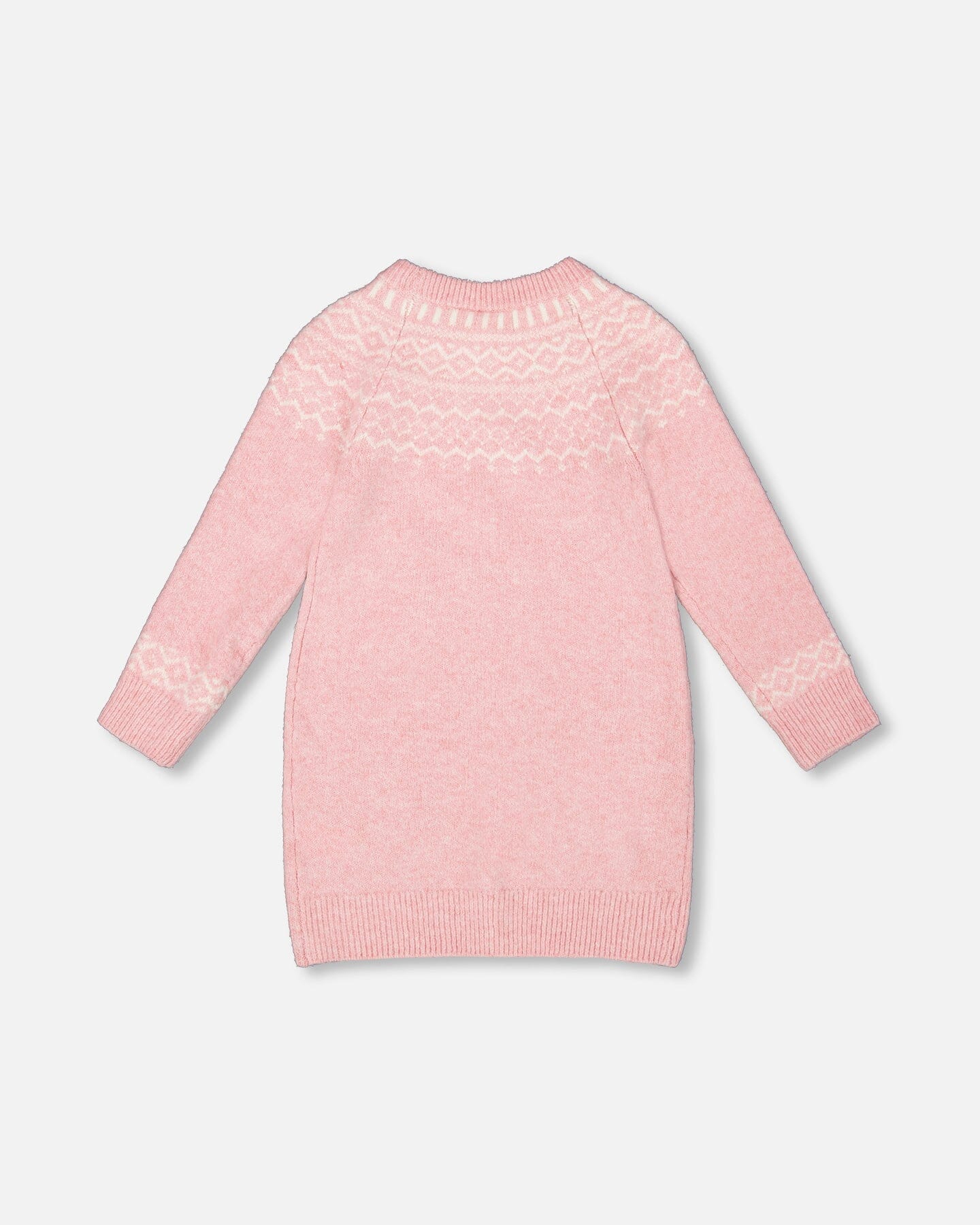 Knitted Dress With Norvegian Jacquard Dusty Pink