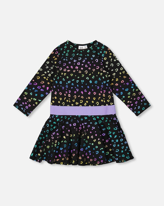 Jersey Dress Multicolor Leopard Print