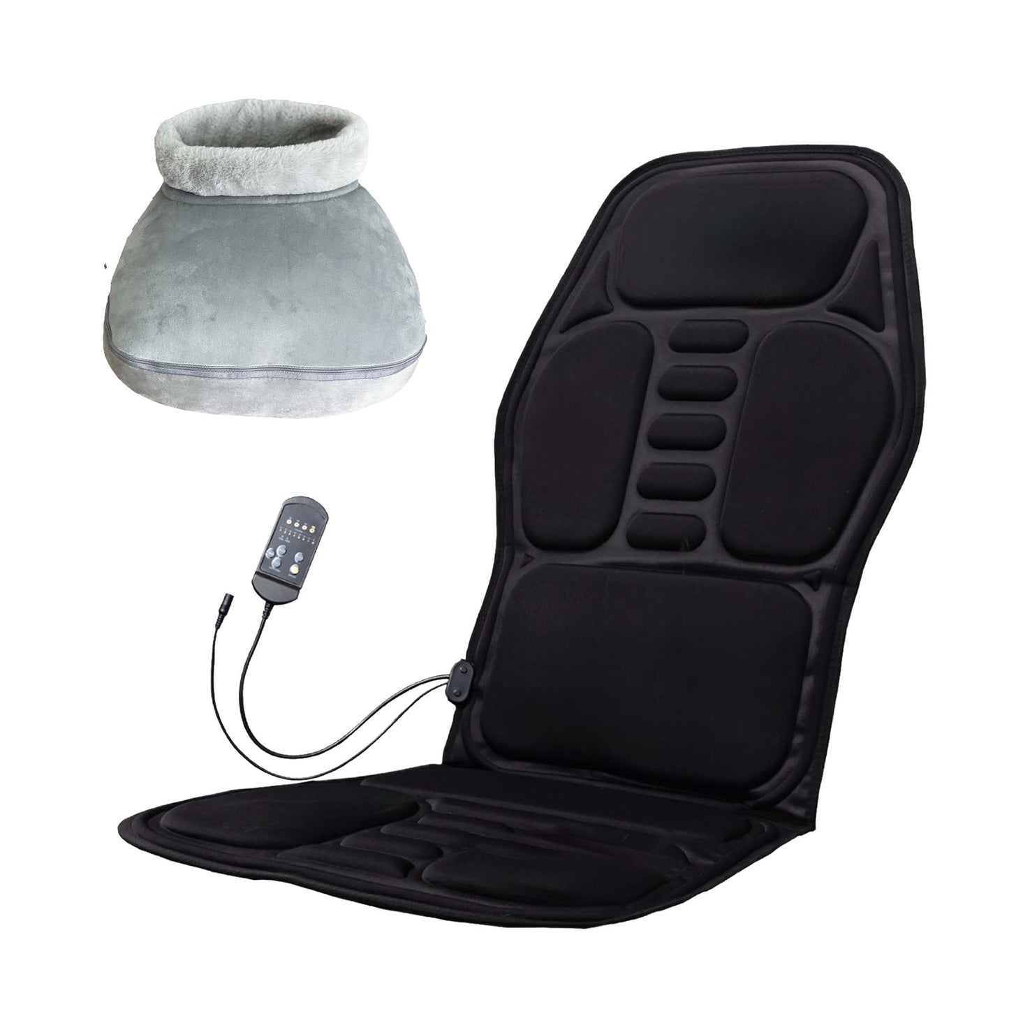 Total Relaxation Pair: Heated Foot Spa & Adjustable Chair Cushion