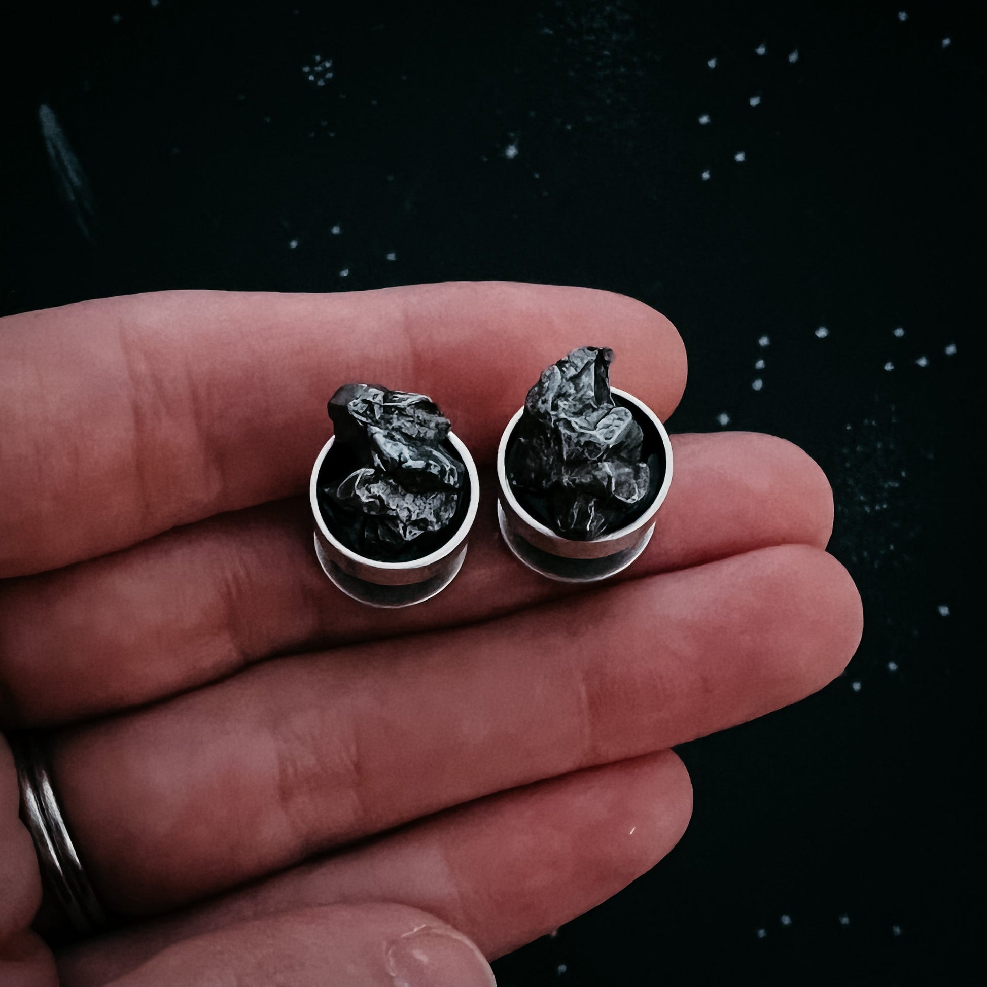Cufflinks with Authentic Meteorite