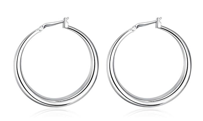 Italian-Made Gold Plated French Lock Hoop Earrings ITALY Design Elsy Style Earring