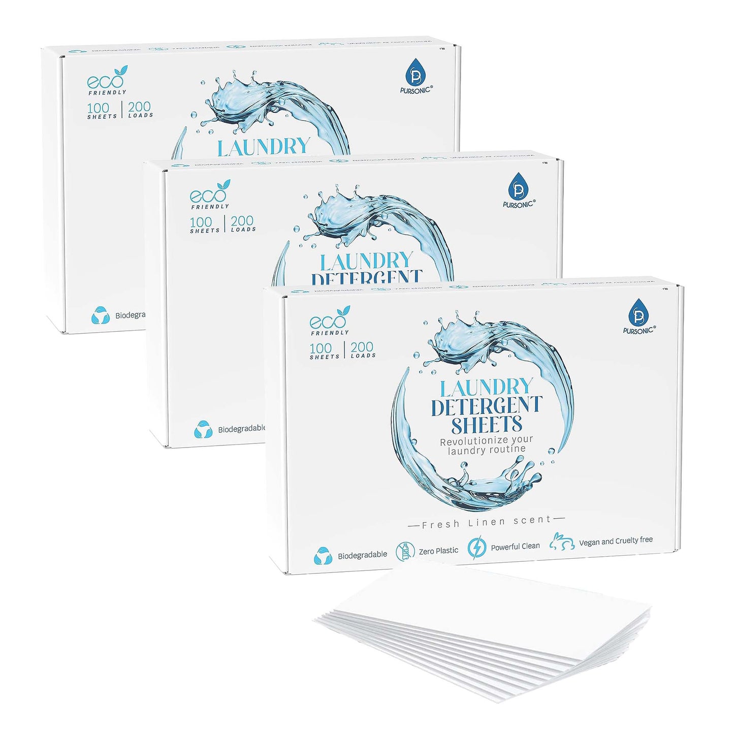 Natural Laundry Detergent Sheets ,Eco Friendly– Fresh Linen Scent