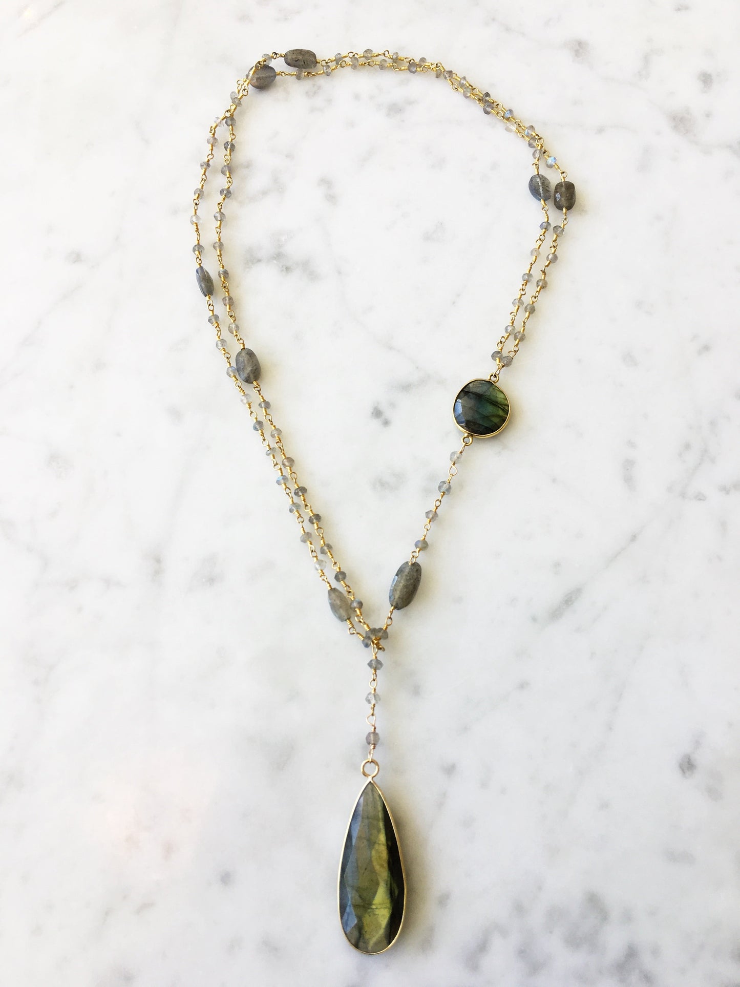 Diana Montecito Necklace in Labradorite with Labradorite Drop