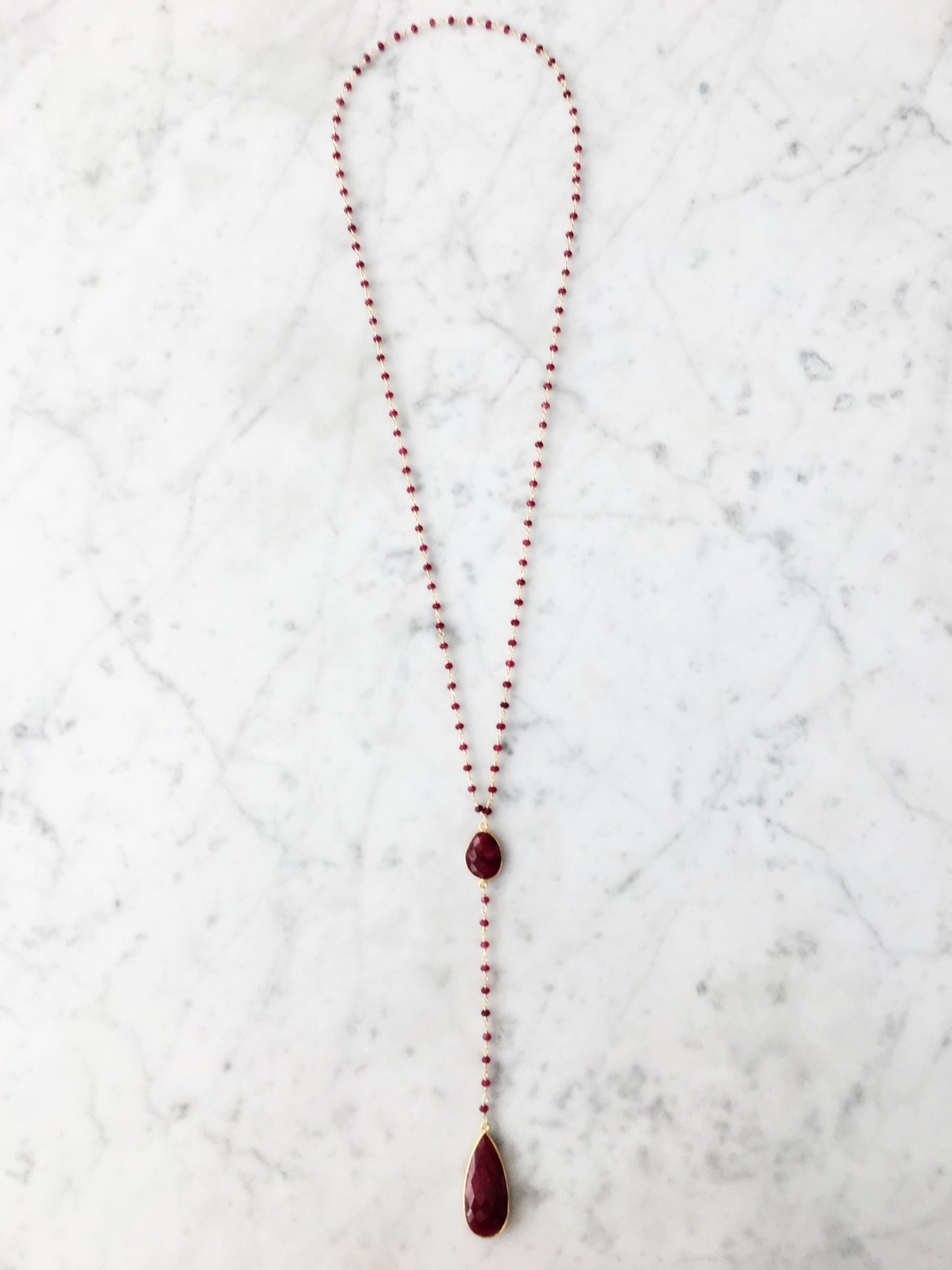 Diana Montecito Necklace in Ruby with Ruby Drop