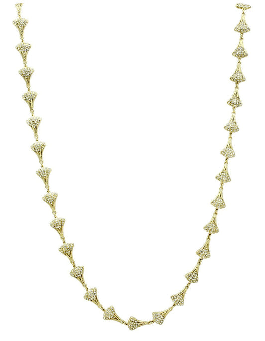 LO2625 - Gold Brass Necklace with Top Grade Crystal  in Clear Elsy Style Necklace