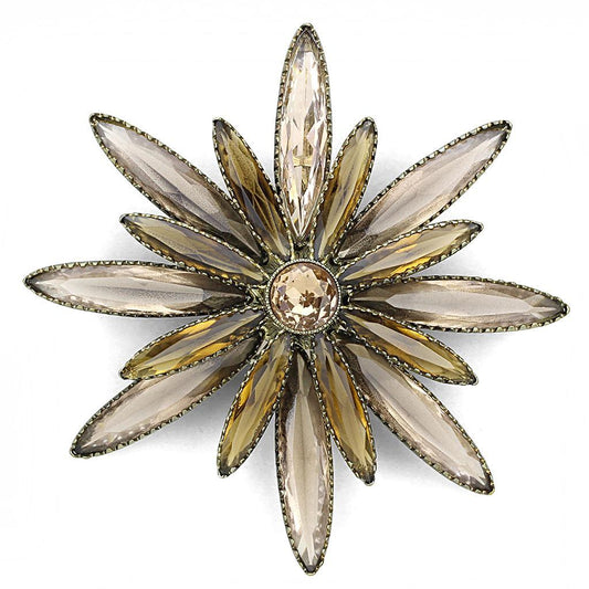 LO4176 - Antique Copper Brass Brooches with Synthetic Synthetic Glass in Champagne Elsy Style Brooches