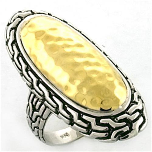 LOA652 - Gold+Rhodium 925 Sterling Silver Ring with No Stone Elsy Style Ring