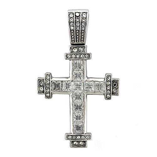 LOAS1326  925 Sterling Silver Pendant with AAA Grade CZ in Elsy Style Pendant
