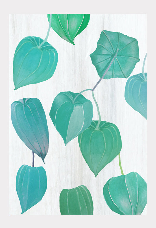 Art Print:  Aqua Chinese Lanterns on Snow