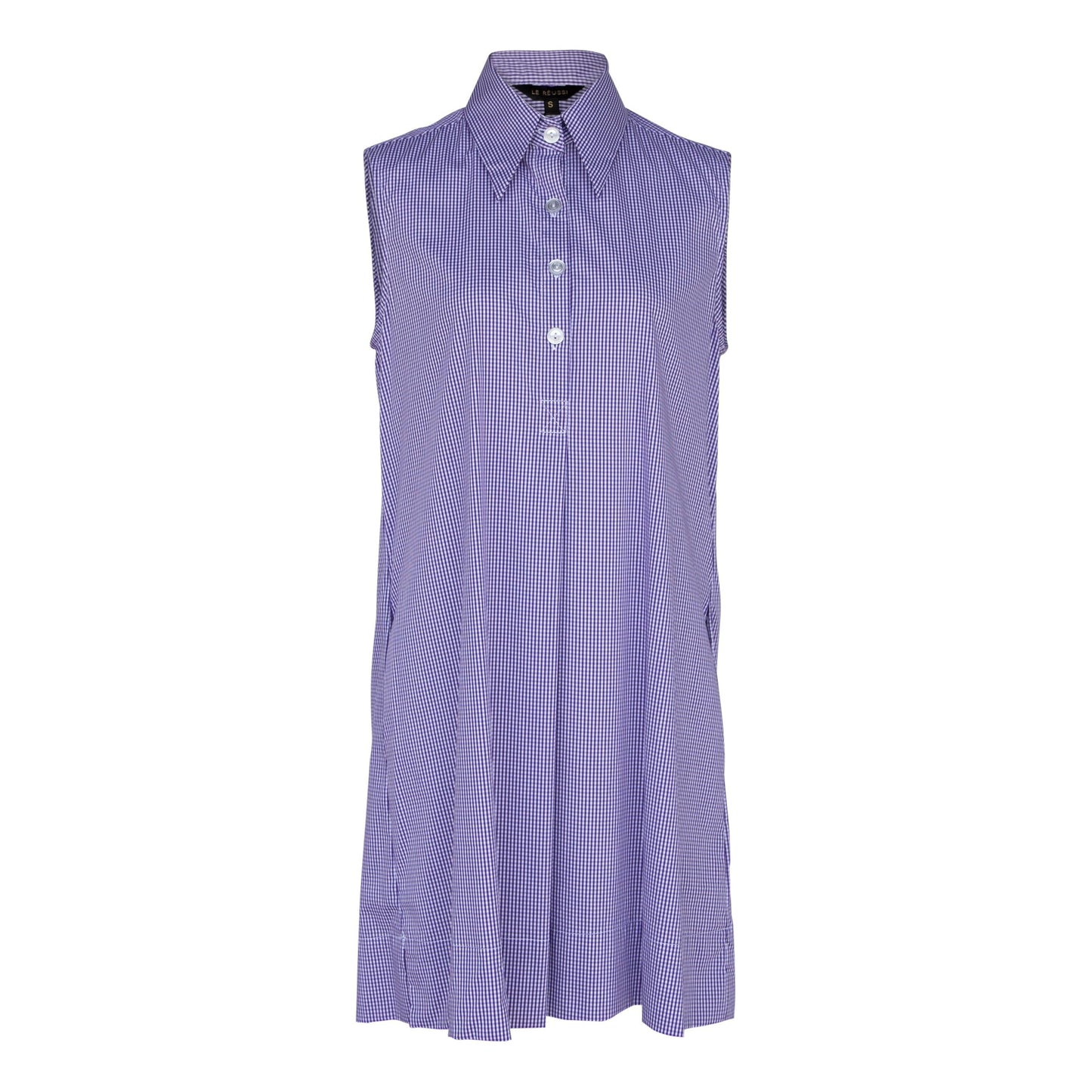 Italian Cotton Sleeveless Dress in Purple – Chic Summer Wear