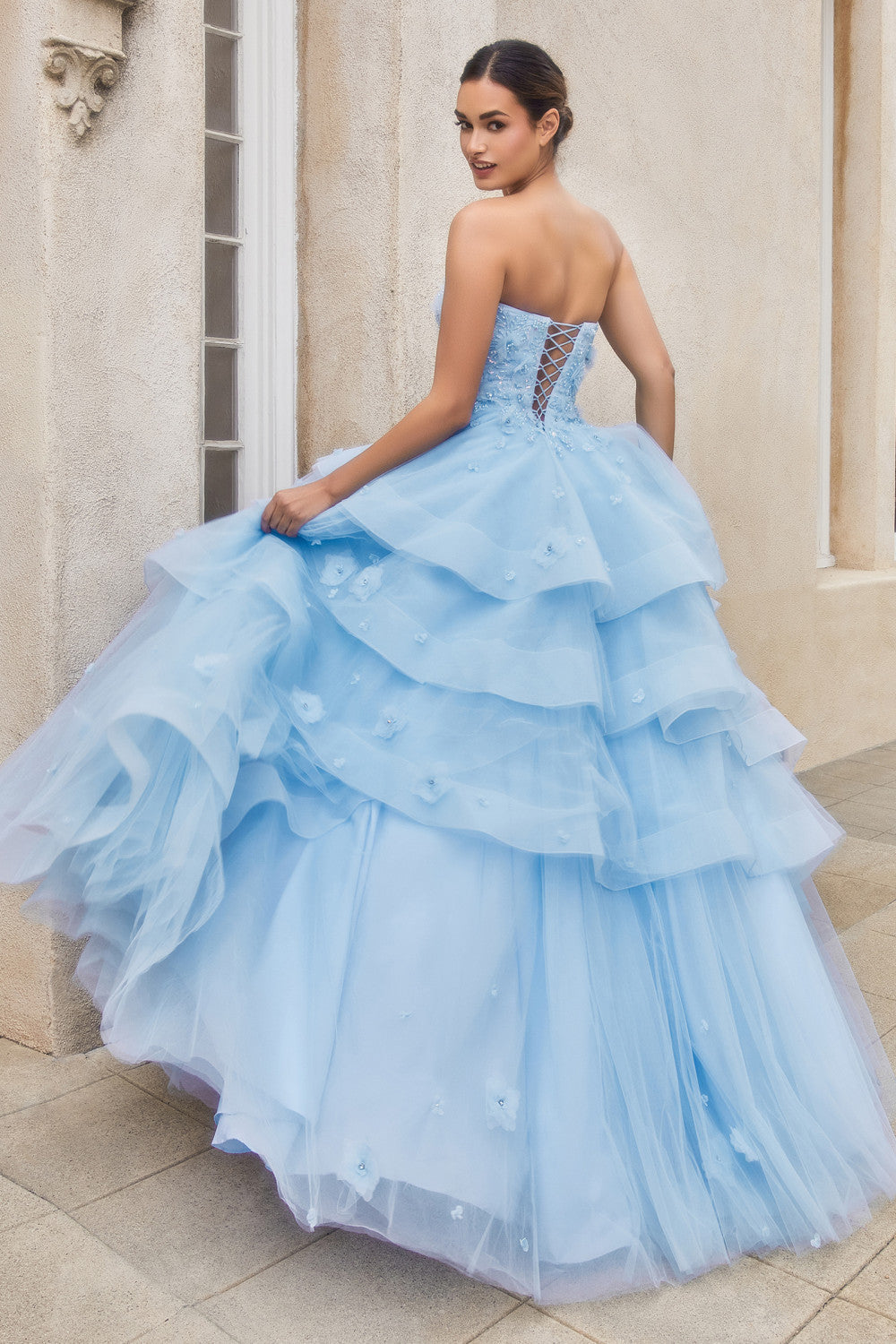 PEONY PETAL COUTURE LAYERED BALL GOWN ALA1220 Elsy Style All dresses