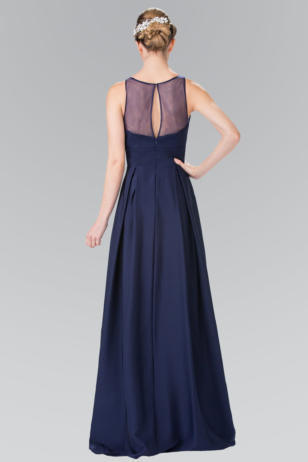 Prom Dress with Notched Scoop and Long Skirt GLGL2365 Elsy Style PROM