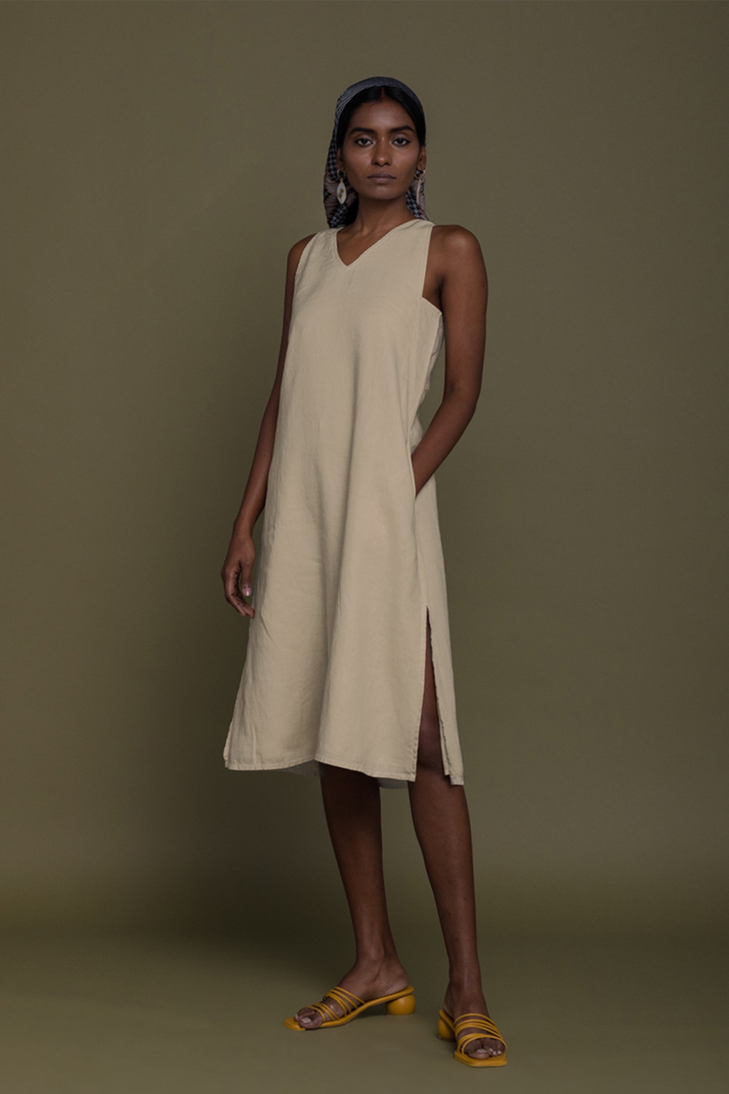 Reading Tea Leaves Dress in Neutral Beige