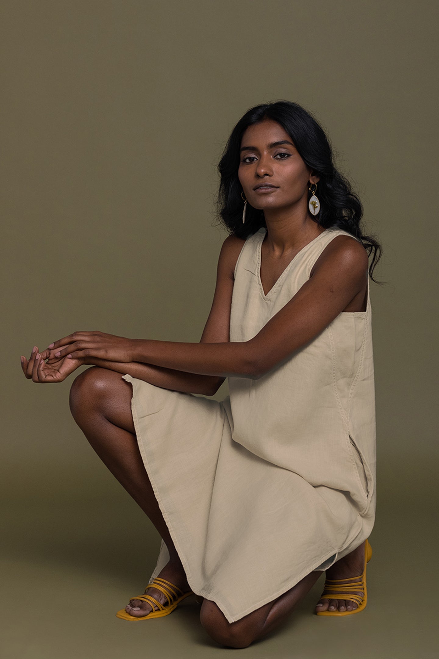 Reading Tea Leaves Dress in Neutral Beige