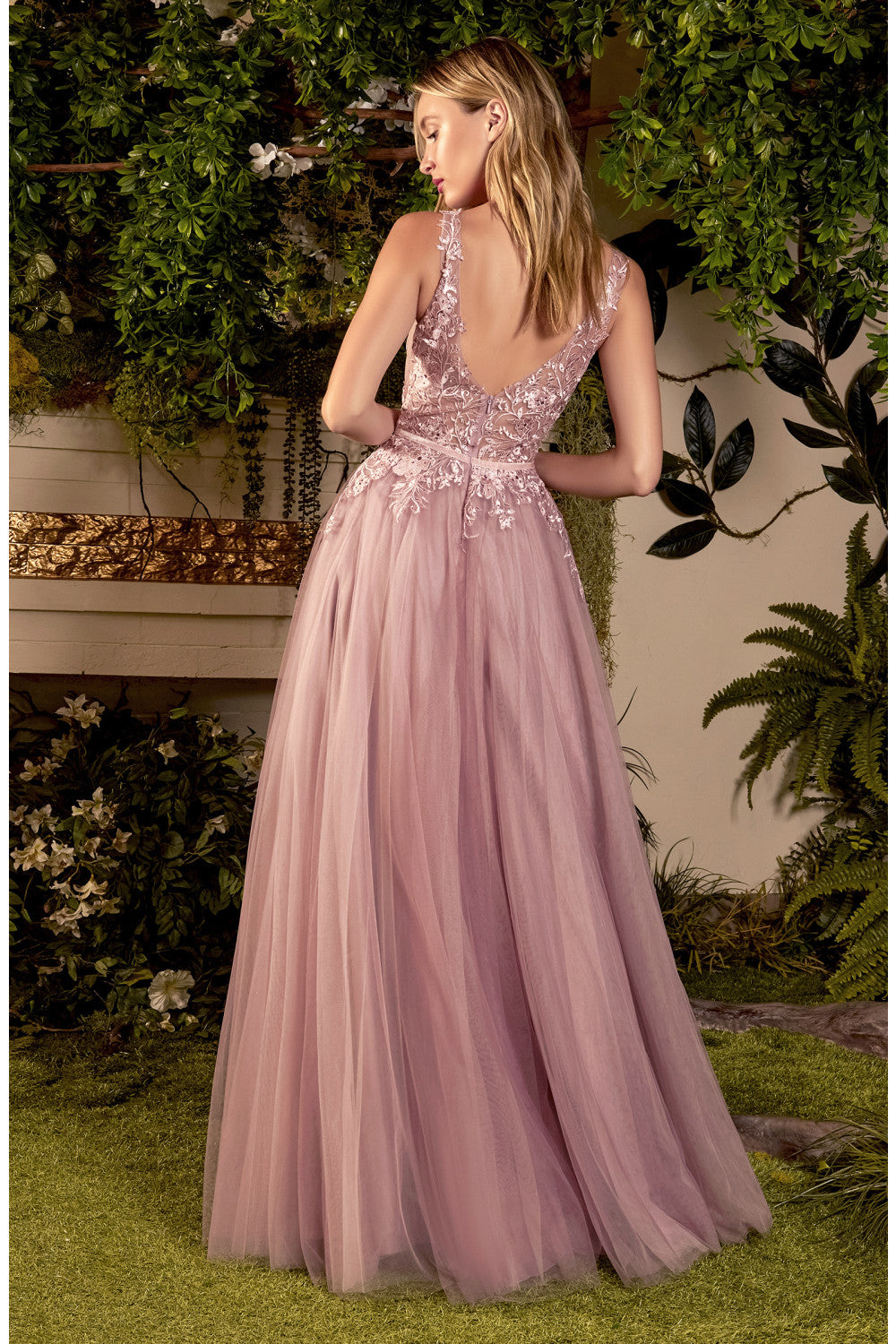 SADE LACE TULLE GOWN ALA1045C Elsy Style All dresses