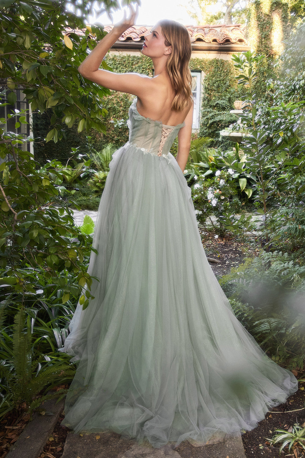SAGE PLEATED DRAPE BALL GOWN ALA1015 Elsy Style All dresses