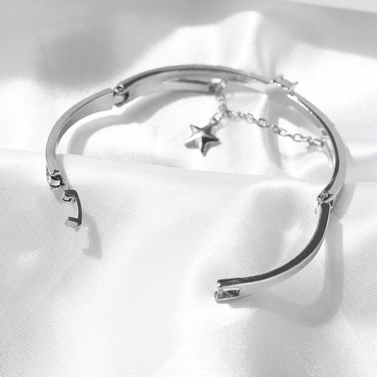 Star Drop With Austrian Crystals 18K White Gold Plated Bracelet ITALY Design Elsy Style Bracelet
