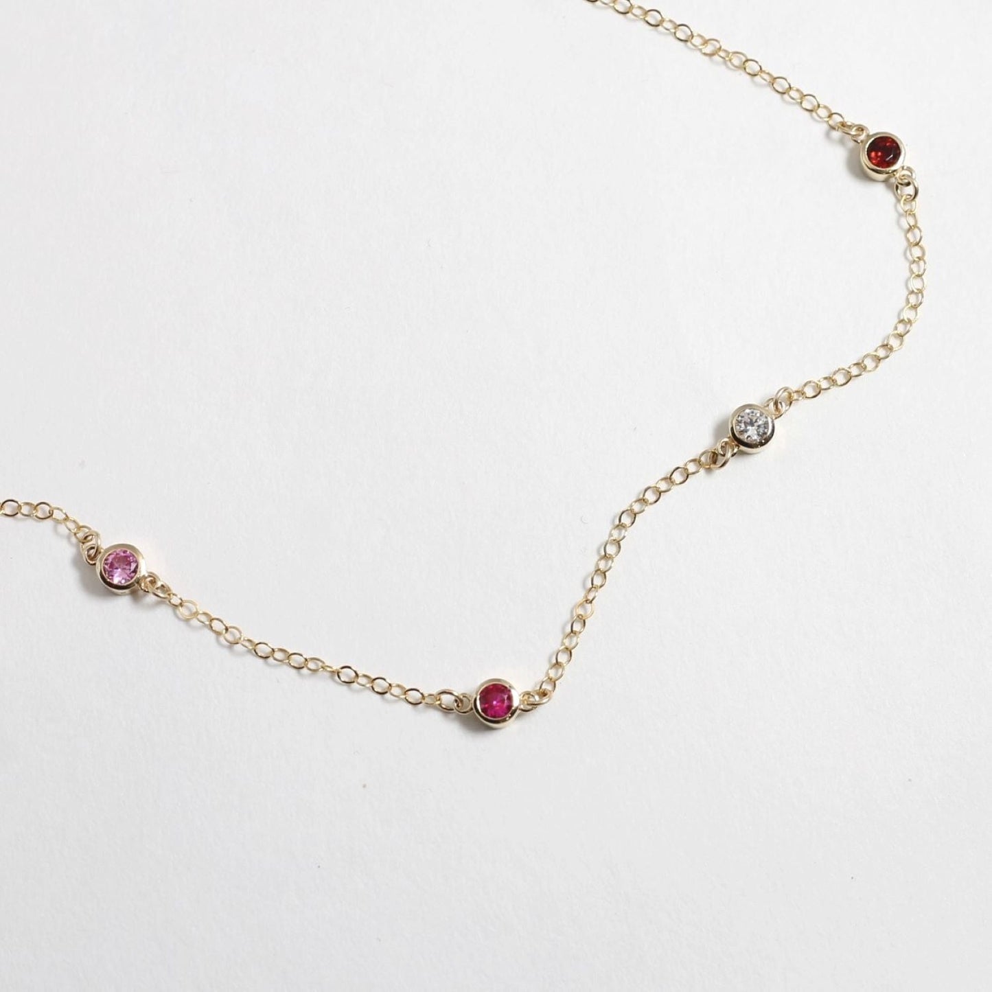 Customized Birthstone Station Necklace