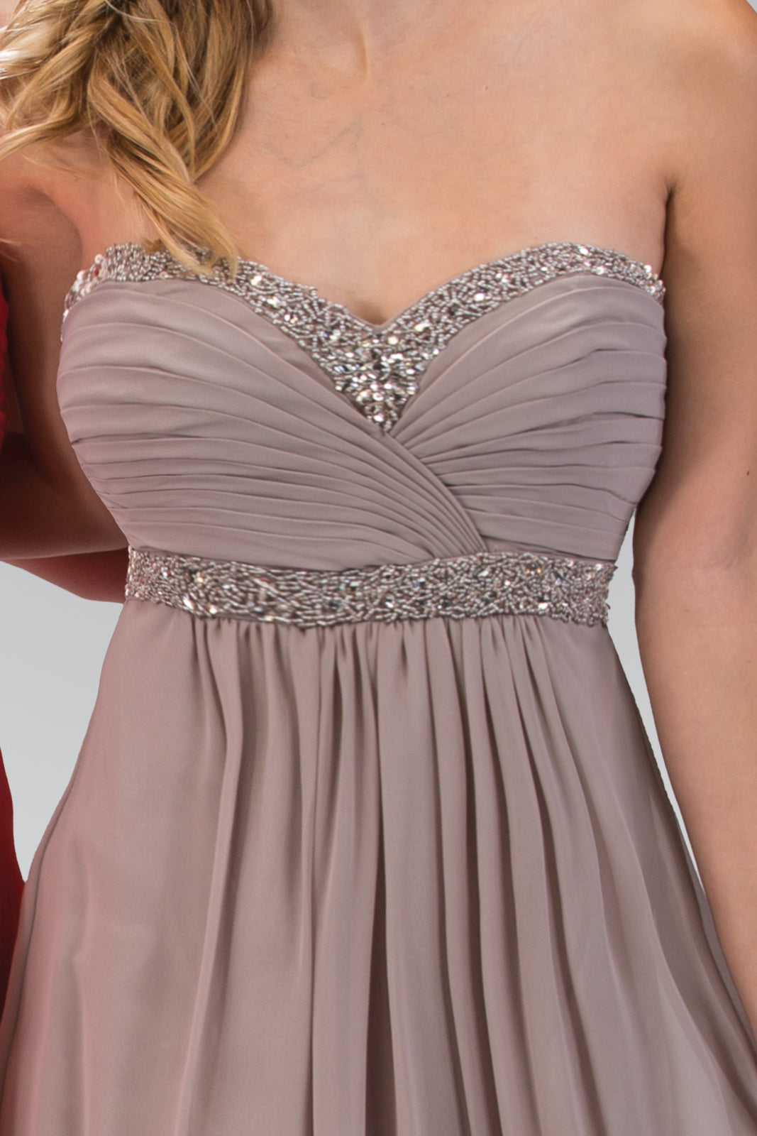 Strapless Sweetheart Floor Length Dress with Corset Back and Jewel Detailing GLGL2165 Elsy Style PROM