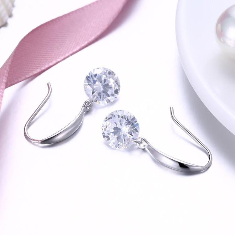 Stunning  Crystal Drill Drop Earring in 18K White Gold Plated Elsy Style Earring