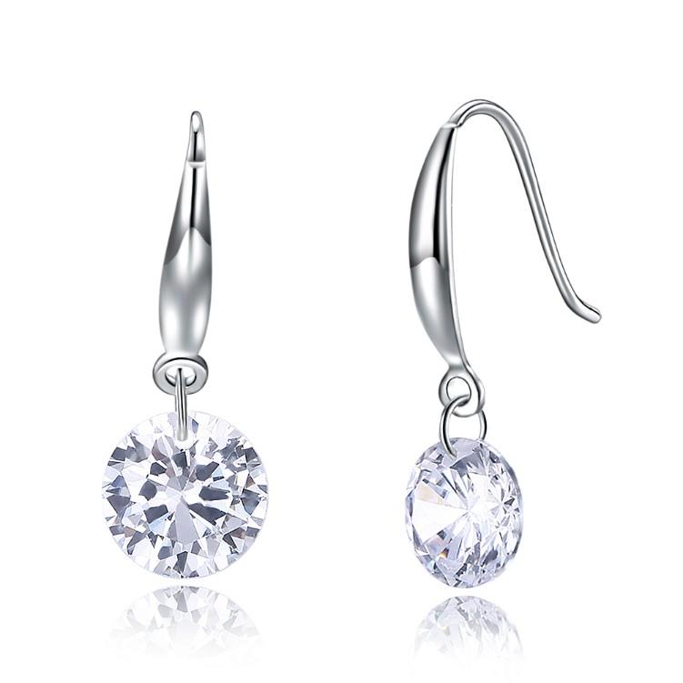 Stunning  Crystal Drill Drop Earring in 18K White Gold Plated Elsy Style Earring