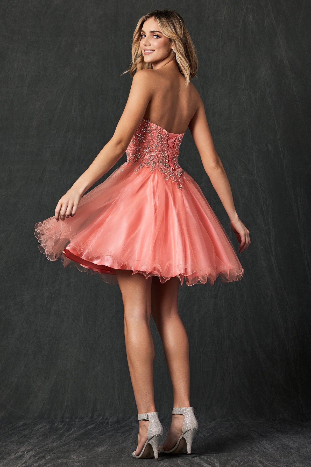 Sweetheart Embroidered Top Short Cocktail & Homecoming Dress JT787 Elsy Style Cocktail Dress