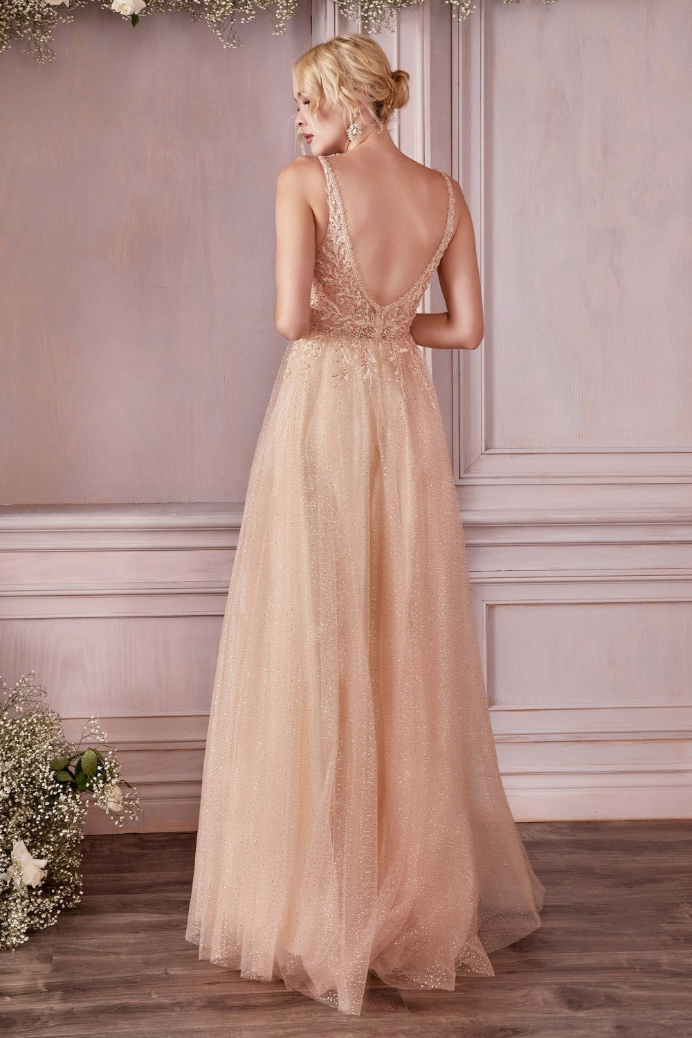 Tender Modern Vintage Evening & Prom Gown Layered Tulle A-line Skirt Deep V-neck Backless Body Sensual Dresses Boho Style CDCD0196 Elsy Style Prom Dress
