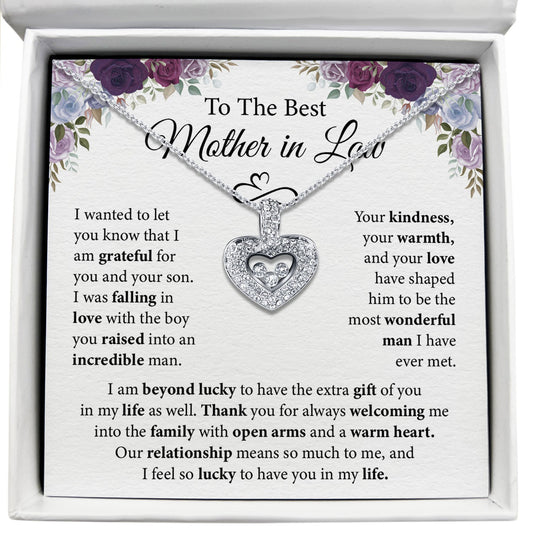 To My Best Mother-in-Law - I Feel So Lucky To Have You In My Life - Tryndi Floating Heart Necklace Elsy Style Necklaces