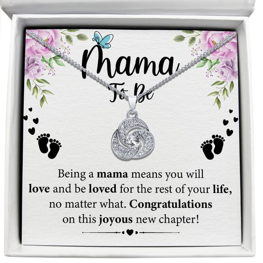 To My To Be Mama - Congratulations On This Joyous New Chapter - Tryndi Love Knot Necklace Elsy Style Necklaces