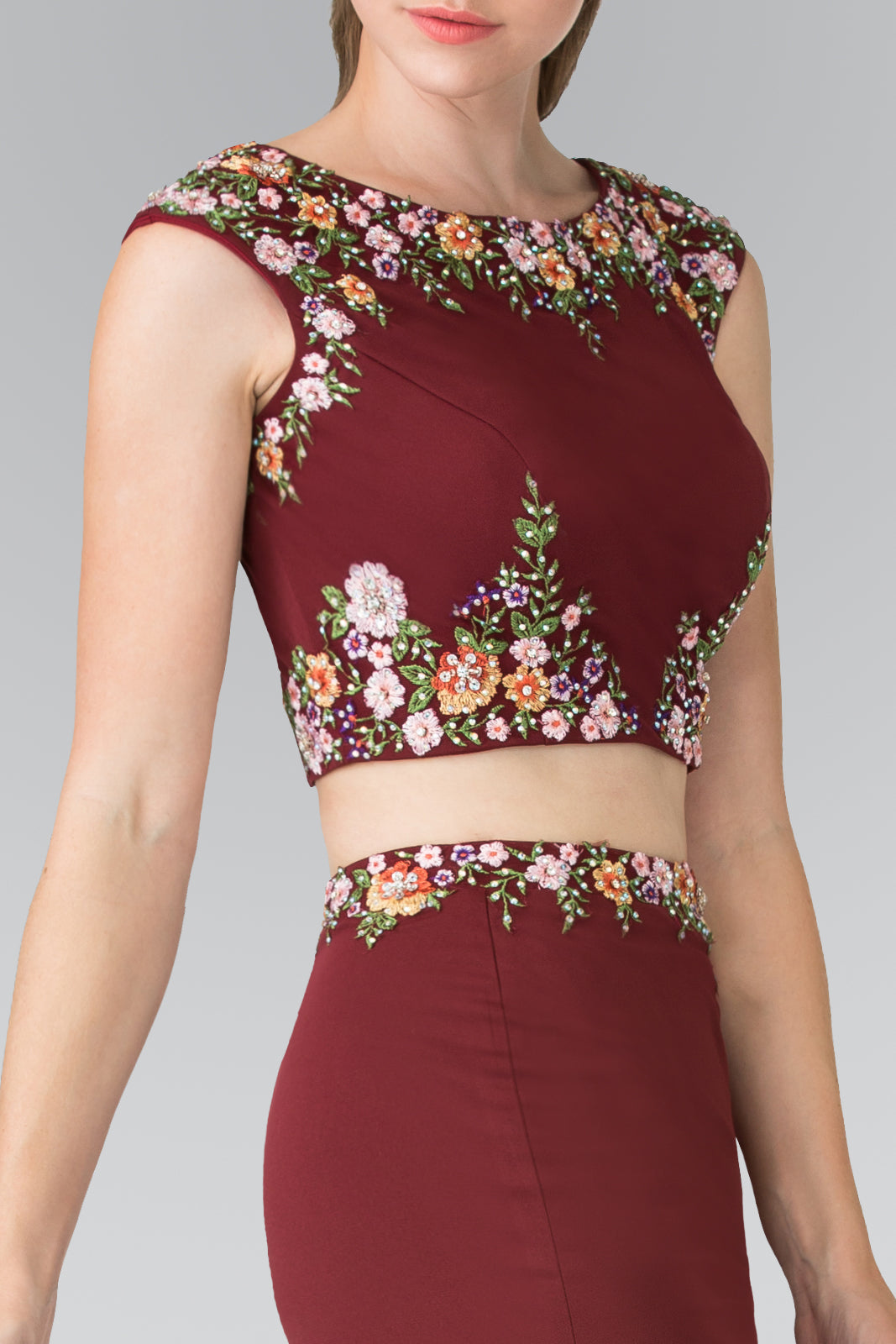 Two-Piece Embroidered Pencil Skirt Dress GLGS1439 Elsy Style HOMECOMING