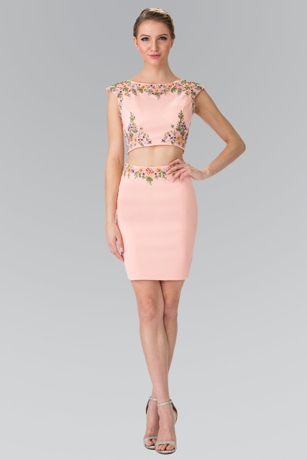Two-Piece Embroidered Pencil Skirt Dress GLGS1439 Elsy Style HOMECOMING