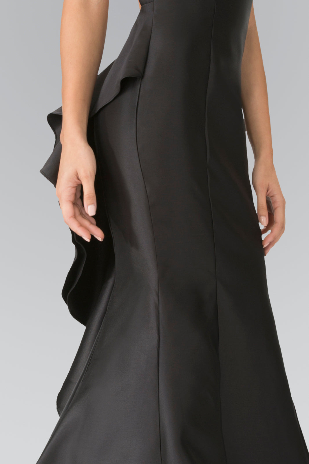 V-Neck Open Back Floor Length Dress with Back Ruffles GLGL2224 Elsy Style PROM