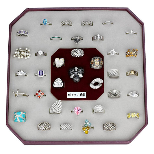VK925-001-SIZE6 - Assorted 925 Sterling Silver Ring with Assorted  in Assorted Elsy Style Ring