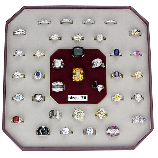 VK925-001-SIZE7 - Assorted 925 Sterling Silver Ring with Assorted  in Assorted Elsy Style Ring