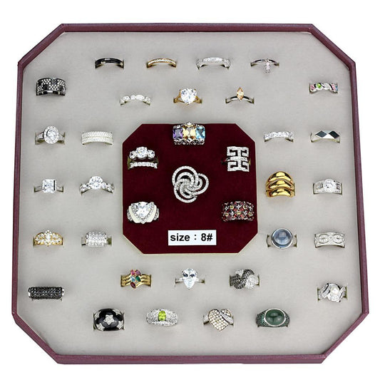 VK925-002-SIZE8 - Assorted 925 Sterling Silver Ring with Assorted  in Assorted Elsy Style Ring