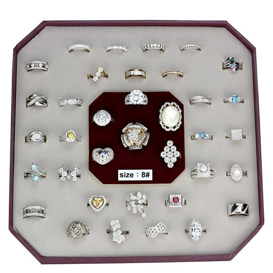 VK925-003-SIZE8 - Assorted 925 Sterling Silver Ring with Assorted  in Assorted Elsy Style Ring